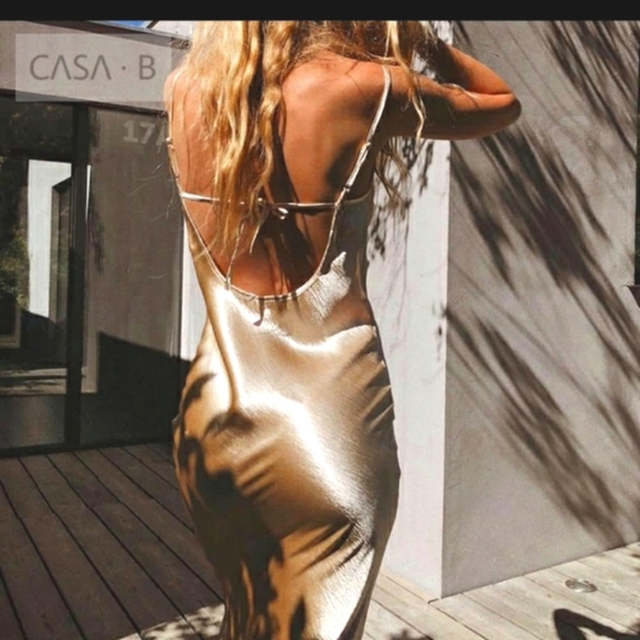Gold backless Slip Dress please read - Picture 8 of 16
